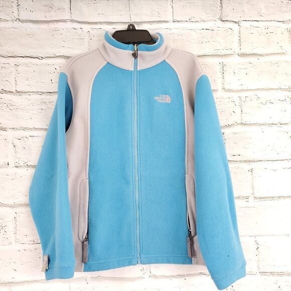 North Face zip up fleece jacket long sleeve girls - Picture 1 of 8